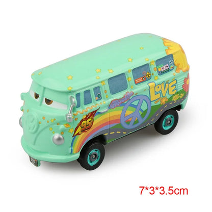 Disney Pixar Cars 2 3 Lightning McQueen Div Fritte Frank Mater Chick Hicks 1:55 Diecast Vehicle Metal Toy Car Kid Birthday Gift