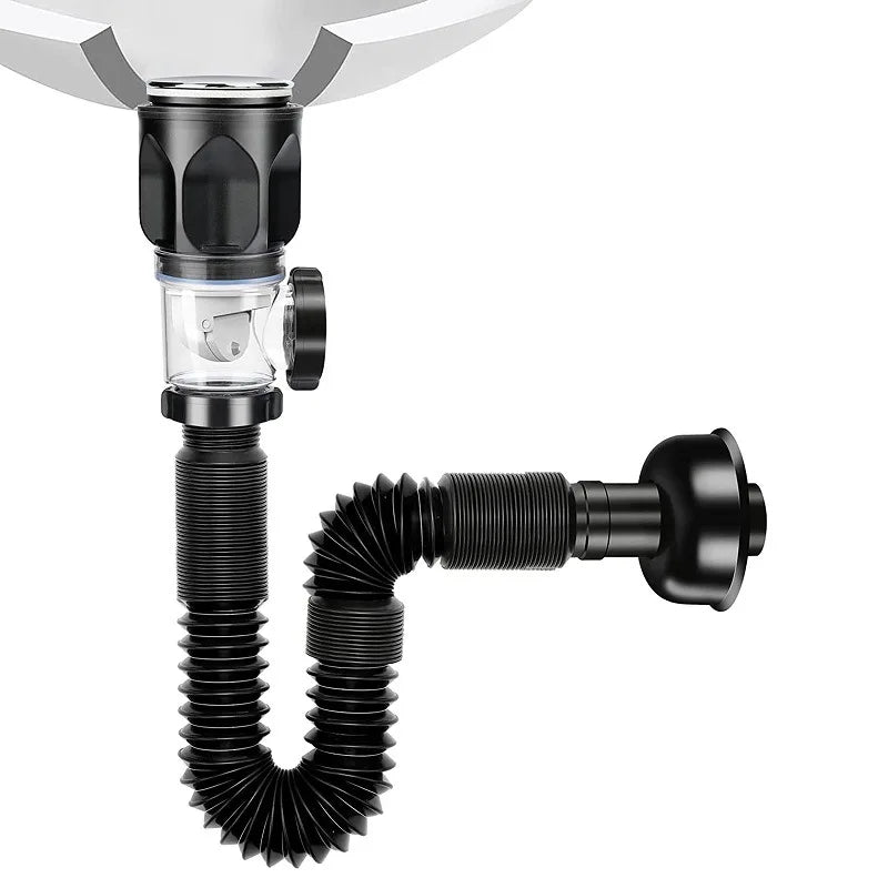 Kitchen Sink Drain Pipe Flexible Stretchable Deodorant Strainer Pipeline Washbasin Anti Blockage Sink Strainer Drain Pipe