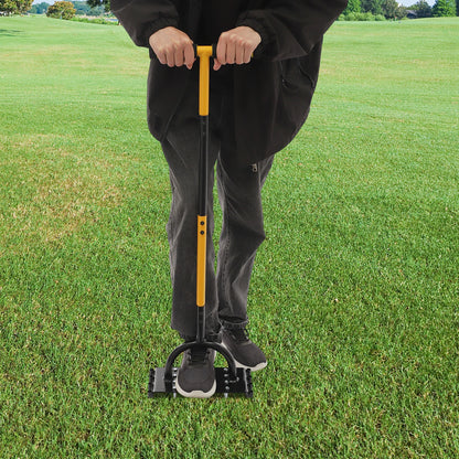 2-in-1-Rasenbelüftungswerkzeug, manuelles Rasenbelüfterwerkzeug mit 16 Spikes und 8 Entkern für Gartengras, loser Boden, verhindert Verdichtung