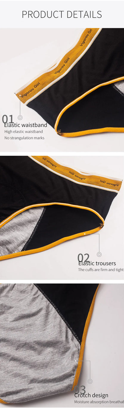 Leak-Proof Period Underwear Women Plus Size High Absorbency Reusable Menstrual Panties Anti-Stain Heavy Flow Protection Night.