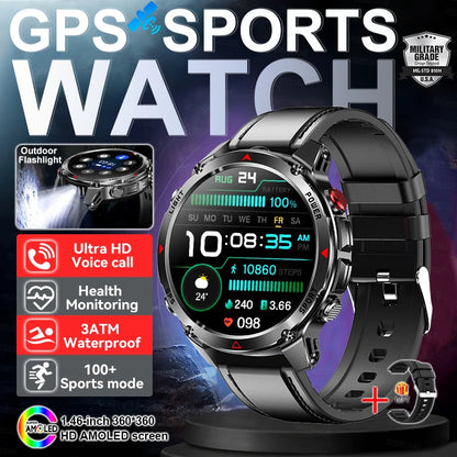 New Outdoors Military GPS Sports Smart Watch Women Dual-Band GNSS Compass Altimeter 3ATM Waterproof BluetoothCall Smartwatch Men