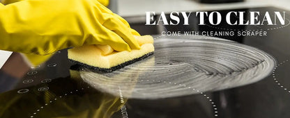 NOXTON White/Black Induction Hob Plug in, (UK:2800W/EU:3500W) 4 Zones with 1 Grill Zone, 60CM Touch, Safety Lock,Ceramic Glass.