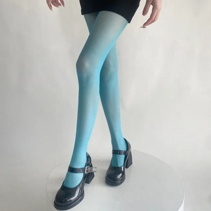 Blue Green Ultra-thin Nylon Thigh High Stockings Pantyhoses Women Sexy Women Tights Velvet Sexy Lingeries Hosiery Body Stockings