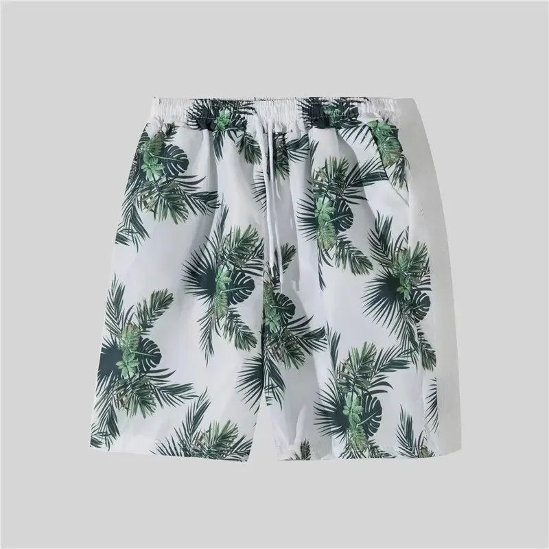 Shopee Popular Men's Loose-fit Hawaiian Vacation Beach Shirt Shorts Set Summer Casual Comfortable Clothing