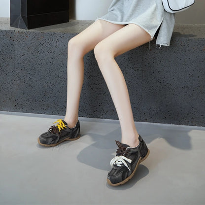 AIYUQI Women Sneakers New Genuine Leather Retro German Training Shoes Women Winter Velvet Fur Flat Casual Shoes Women.