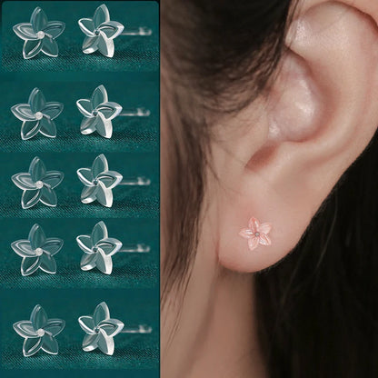2/100Pcs Mini Resin Ear Studs for Women Anti-allergy Prevent Allergy Transparent Girls Invisible Cute Earring Piercing Jewelry