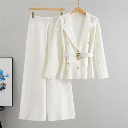 Women Sweater Wide Leg Pant Two Piece Set Muslim Knitted Pullover Casual Knit Outfits Suits Musulman Ensemble Autumn Winter 2025.