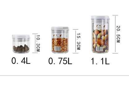 Air-Tight Food Storage Container for Cereals Easy Lock Sealed Jar Plastic Transparent Milk Powder Grains Candy Kitchen Organizer.