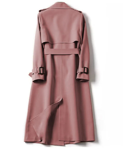Herbst Winter Langarm Graben Mantel Für Frauen 2024 Mode Lose Büro Dame Lange Outer Jacke Mäntel Weibliche Kleidung