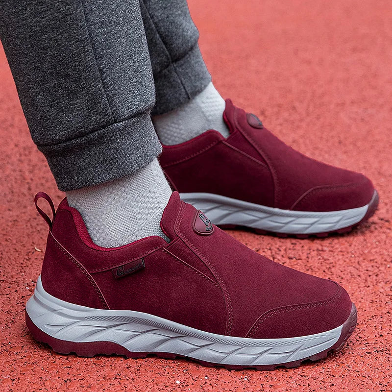 Mens Walking Shoes Leather Anti Slip Wear-resistant Autumn Fashion High-quality Soft Sole Comfortable Casual Flat Sneakers Man.