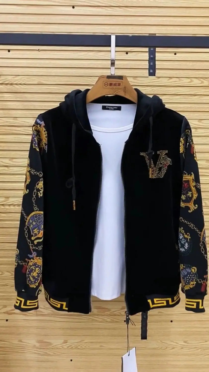 Men's autumn casual two-piece set, new coat, pants, fashionable youth suit..