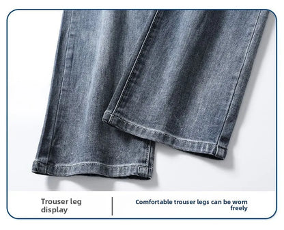 Autumn Winter Men's Fashion Casual Stretch Straight-leg  Jeans Men Streetwear Denim Jogger Pants Men Baggy Harem Jean Trousers.