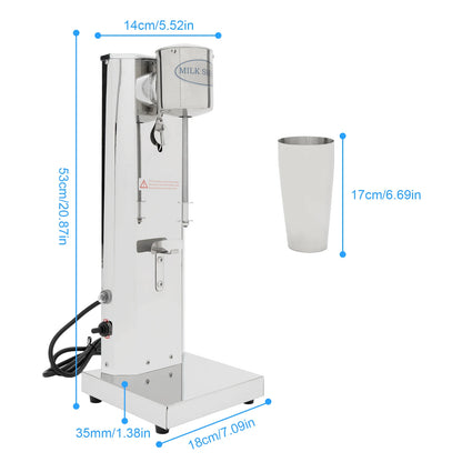 180W 650ML Commercial Milk Shake Machine Stainless Steel Milkshaker Machine 18000rpm Milk Cream Mixer.