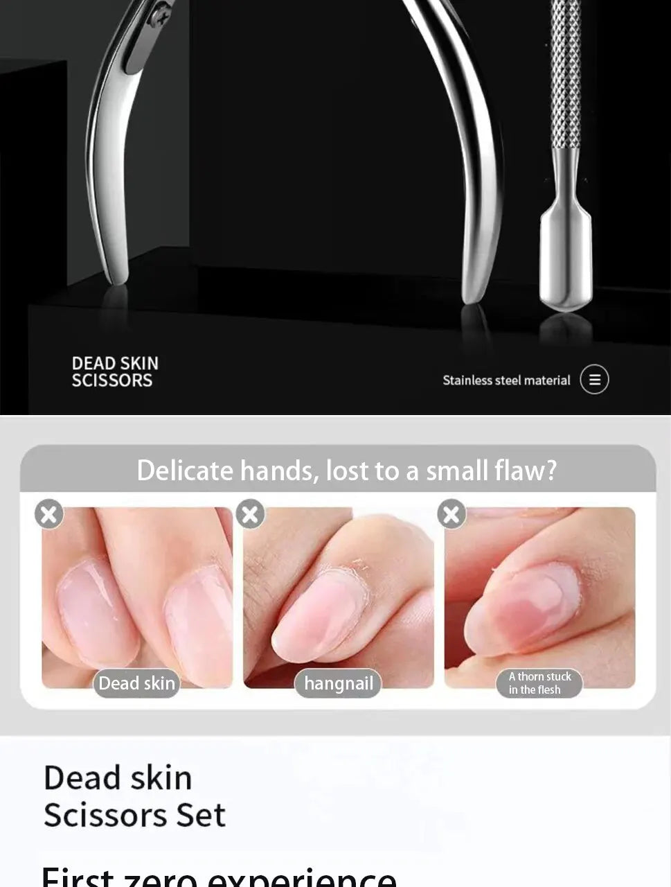 Stainless Steel Nail Scissor Steel Push Nail Art Tool Set Stainless Steel Nail Barb Scissor Nail Remover Skin Eliminator Pliers.