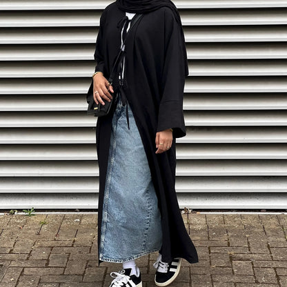 Ramadan Eid Muslim Women Modest Arab Open Abaya Long Dress Jalabiya Lace Up Cardigan Robe Morocco Dubai Abayas Kaftan Vestidos.