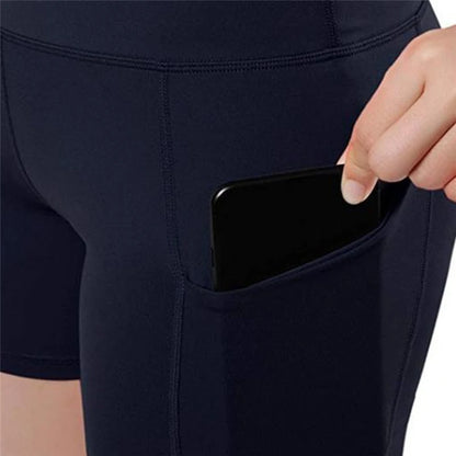 Women gym shorts High Waist Lifting Push Up Tight Yoga Cycling biker shorts Phone Pocket Jogging Running Fitness Short Pant lady.