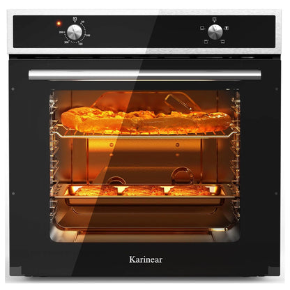 Karinear Electric Oven 65L Oven Built in Oven with accessories, Knob Control wtih 4 Functions 2200W Plug and Play 220V 60cm Wide.