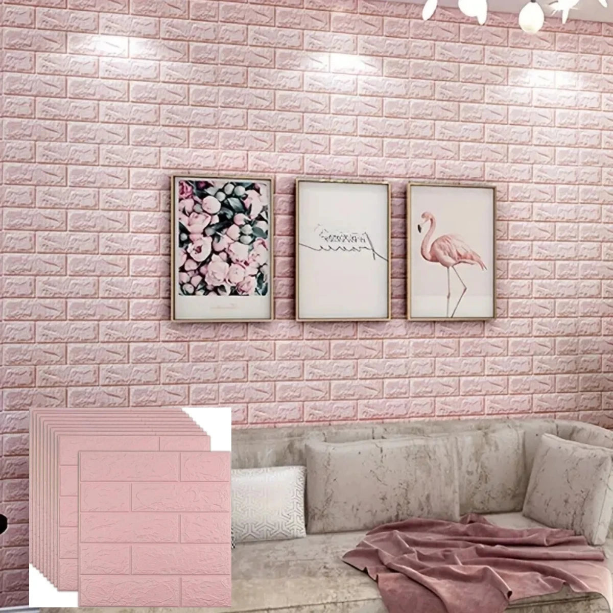 10/20/30/40/50pcs DIY 3D Simple Brick Pattern Wall Stickers,Thickened, Sound-proof,Waterproof,Moisture-proof