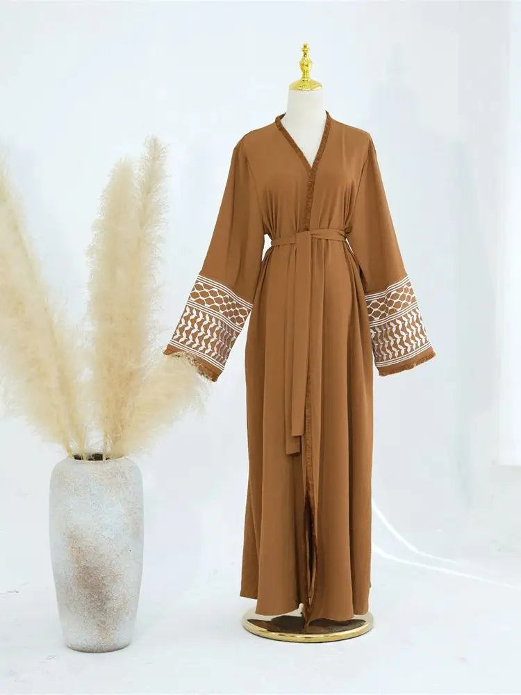 Ramadan Embroidery Muslim Modest Kimono Abaya Damen Dubai Luxury Islam Women Cardigan Dresses Kebaya Kaftan Robe Femme Musulman.