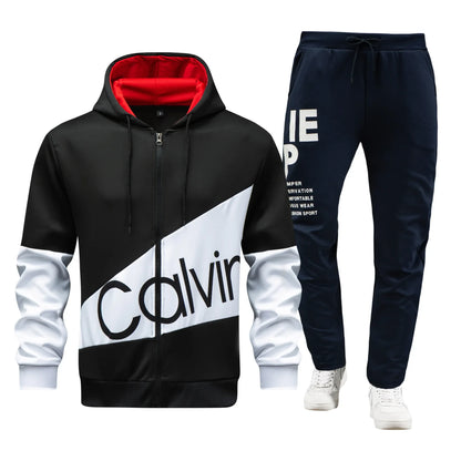 Herren-Sportbekleidung, Kapuzen-Cardigan-Set, europäische Größe, schmale Passform, Freizeitkleidung, koreanischer Stil, Sportanzug, bequem, atmungsaktiv.