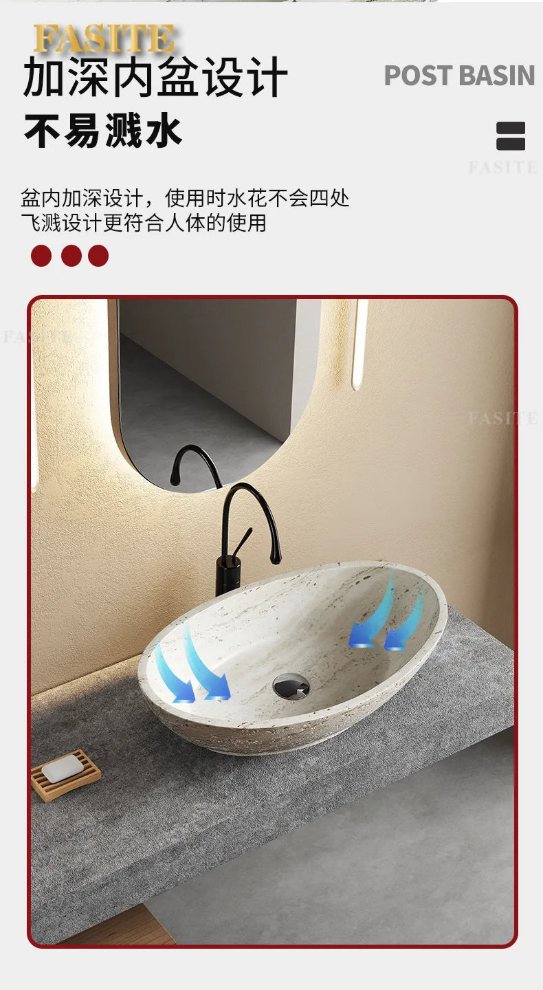 Direkt vom Hersteller integrierter Badezimmer-Haushaltsbalkon-Waschbecken Waschbecken Waschbecken Kunststein-Kunst-Tischwaschbecken