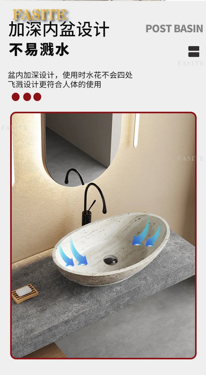 Direkt vom Hersteller integrierter Badezimmer-Haushaltsbalkon-Waschbecken Waschbecken Waschbecken Kunststein-Kunst-Tischwaschbecken