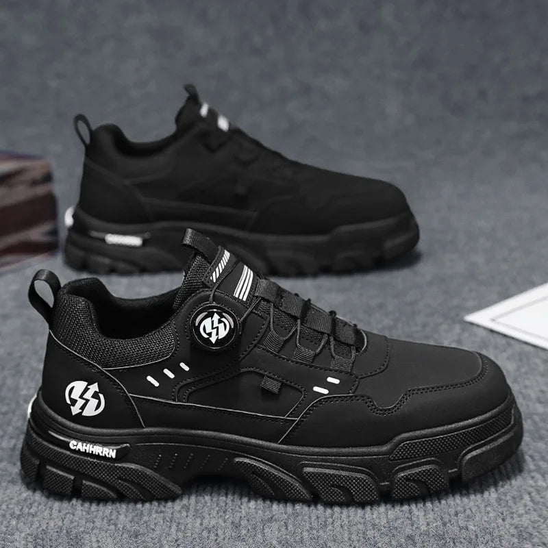 Men Sneakers Spring Autumn New High Top Men Casual Leathers Thick Soled Trendy Wear Resistant Short Boots Platform Sports Shoes