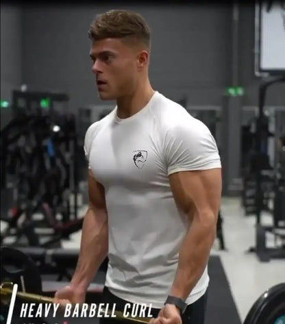 Men Tshirt Bodybuilding Tight Compression Quick-drying Muscle Shirt Fitness Workout Basketball Running Clothing Men T-shirt.