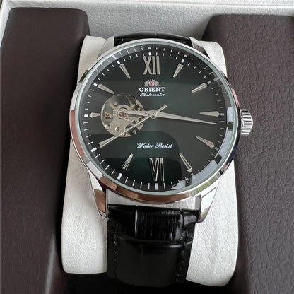 Orient Double Lion Classic Watch Series Refurbished Second Hand Automatic Mechanical Skin Watch Hollow Men's Watch RA-AG002.