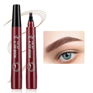 Four-pronged eyebrow pencil, four-end, long-lasting, non-smudged, water-resistant, anti-smudged eyebrow pencil.