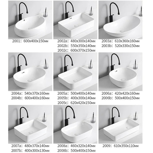 Arbeits platte Waschbecken Seite Entwässerung Keramik Waschbecken Balkon Waschbecken Kunst becken Einzel becken quadratischer Kreis