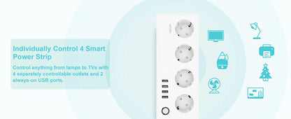 LELLKI Zigbee Power Streifen Tuya Smart Life Schalter Stecker Steckdose Zigbee2mqtt Verlängerungskabel 1,8 Mit Alexa SmartThings.