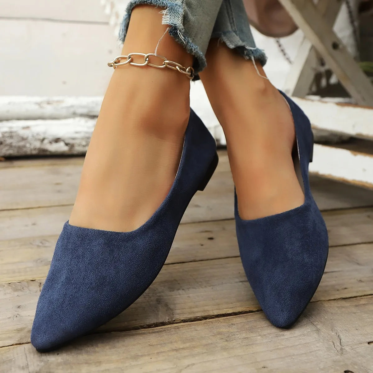 Women's Pointed Toe Ballet Flat Shoe Spring/autumn Fashion Slip on Loafers Outdoor Comfortable  Casual Flat Shoes for Women.