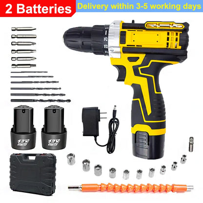 12V Lithium Bohrmaschine Elektroschrauber Hand Bohrmaschine Elektrowerkzeug Set Multifunktionale Zubehörbox Verpackung