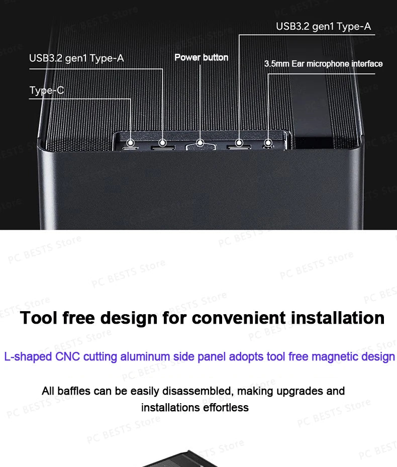 Cooler Master Magic Cube NR200P V3 Computer Case Small Chassis Supports Aluminum Alloy ITX Portable Desktop Host Case.