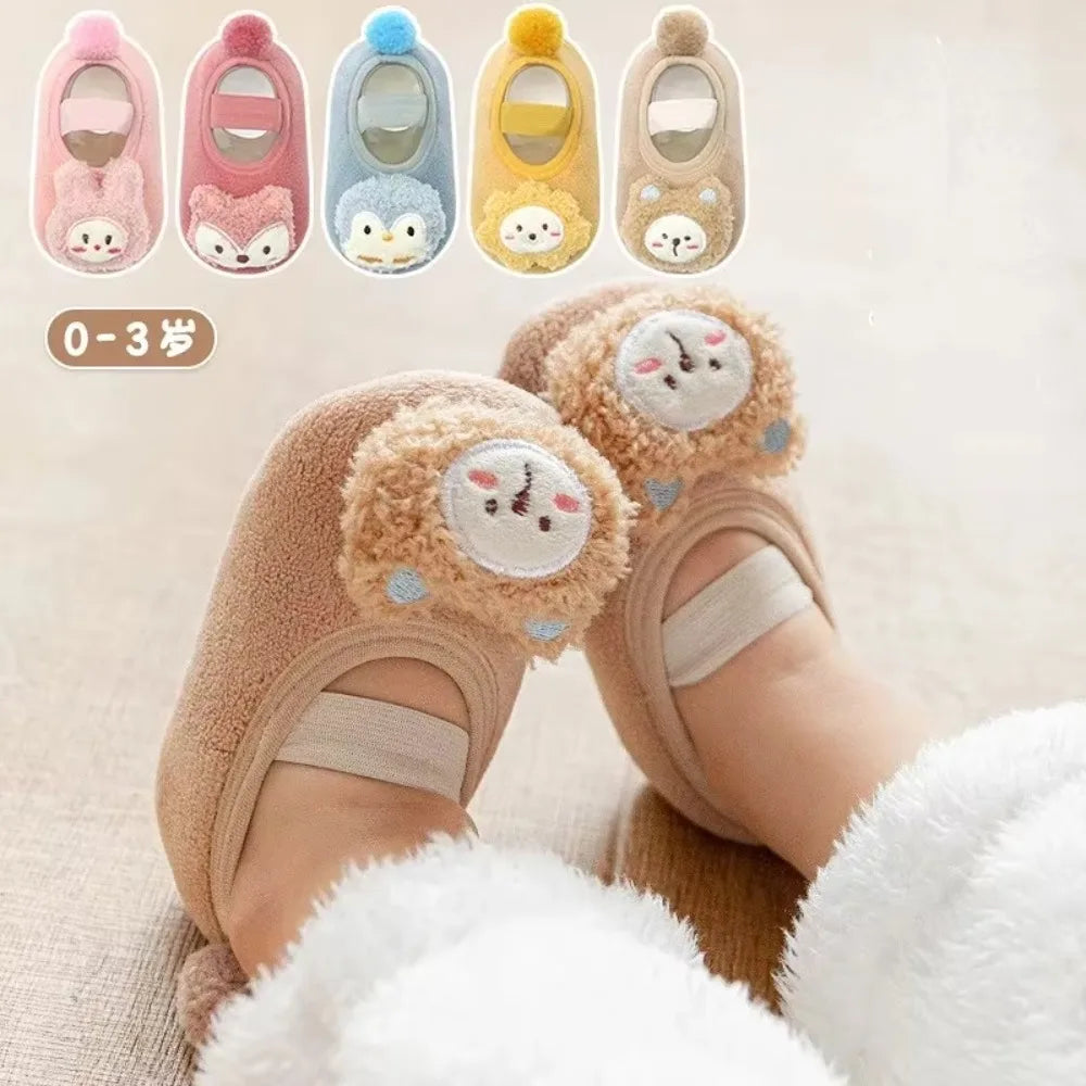 Lovely Infant Slippers Toddler Kids Boy Girl Knit Crib Shoes Warm Cute Cartoon Anti-slip Prewalker Newborn Slippers Baby Shoes
