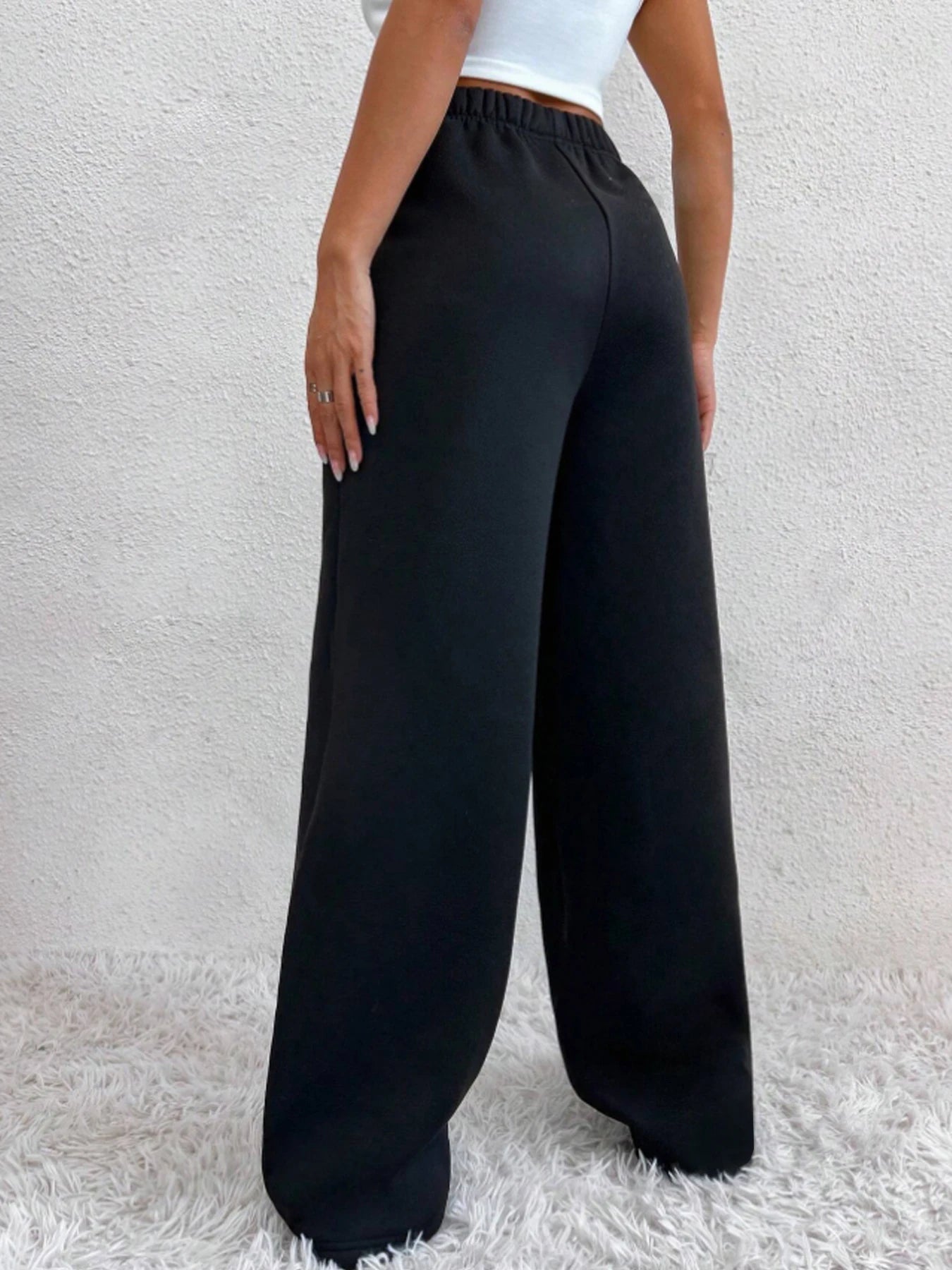 Herbst und Winter Damen warme Hosen Fleece gefüttert hohe Taille lässigen Stil tägliche Kleidung mit Taschen Jogging Jogging hose