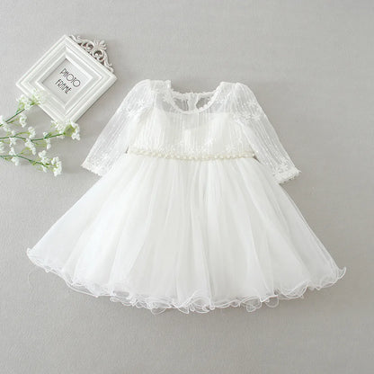 Baby Taufe Weißes Kleid Säuglingskleid Kleid Mädchen Party Geburtstag Hochzeit Prinzessin Kleid Für Kinder Erstkommunion Leistung 0-24M