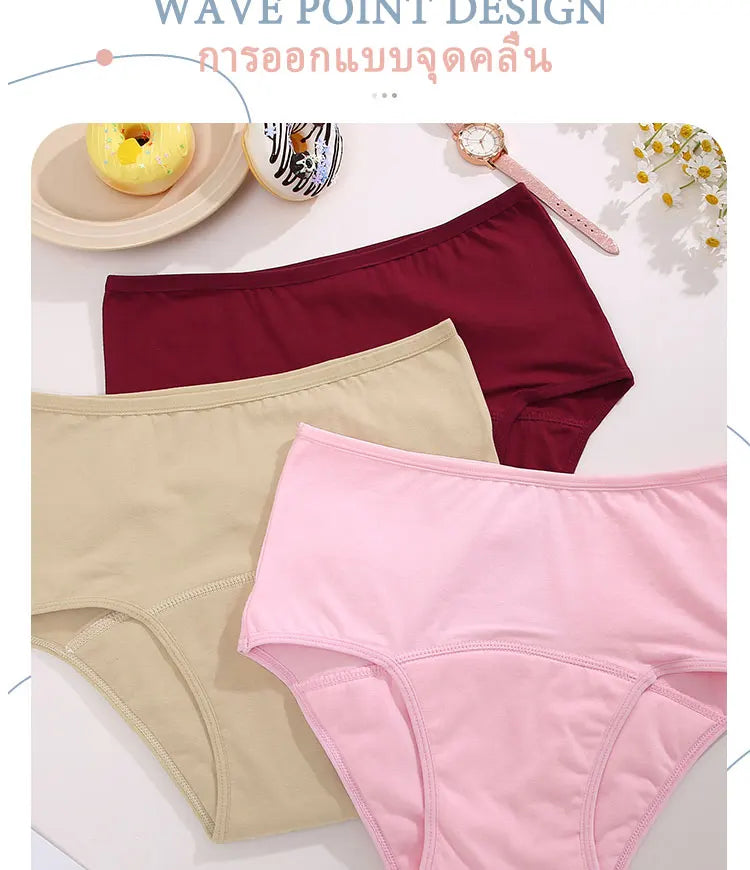 FINETOO Leak Proof Menstrual Panties Underwear Period Physiological Panty Women Waterproof Brief High Waist S-XL Female Lingerie.