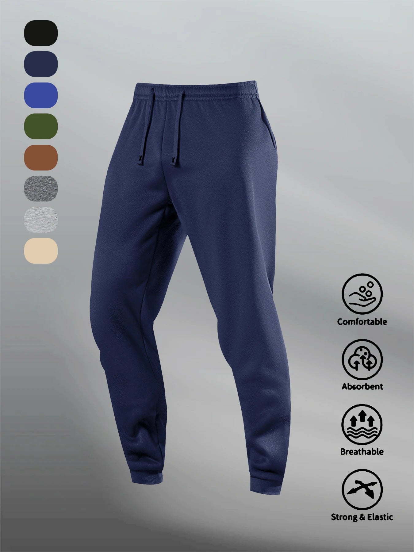 Men's Casual Sweatpants Autumn Winter Fleece Sports Pants Daily Unisex Fashion Trousers Solid Color Gym Workout Long Pants.