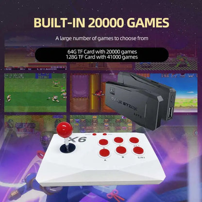 VILCORN M8 Game Stick 4K Arcade Video Game Console for MAME PS1 9 Emulator with Double Arcade Joysitck 41000 Games Retro Machine.