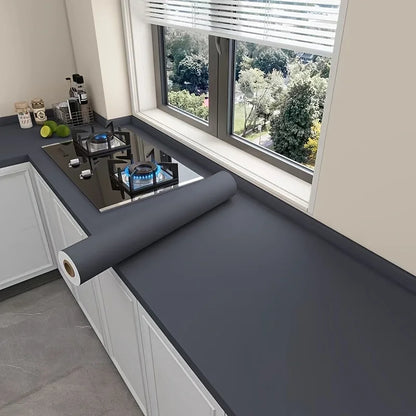 60 cm Vinyl-Tapete zum Abziehen und Aufkleben, mattschwarz, grau, weiß, abnehmbares, dickes Kontaktpapier für Wände, Küchen, Arbeitsplatten, Schränke