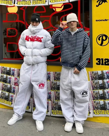 Streetwear PROTECT Mode Brief Stickerei Lose Jogginghose männer Und frauen Y2K Harajuku Hip-Hop Gothic Casual Joker Hosen