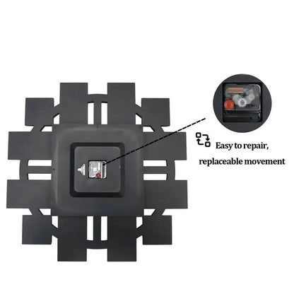 Wanduhr 60 cm/24 Zoll, runde Uhr mit zerkleinertem Diamant-Dekor, abgeschrägter Spiegelkantenrahmen, golden/silber, für Einstieg, Wohnzimmer, Büro