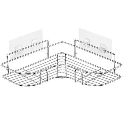 1PC Edelstahl Badezimmer Regal Kein Bohrer Wand Ecke Dusche Regal für Shampoo Lagerung Küche Organizer Zubehör