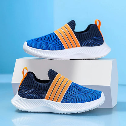 Kids' Breathable Mesh Slip-On Sports Shoes Lightweight Comfort Sneakers for Boys & Girls School Walking Size 28-39.