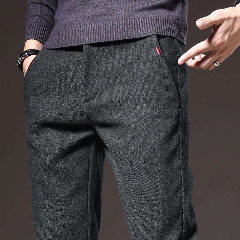 Men's Straight Leg Long Daily Pants Casual Straight Slim Fit Narrow Leg Trousers Stylish Male Suit Work Fashion Blue Gray Pants.