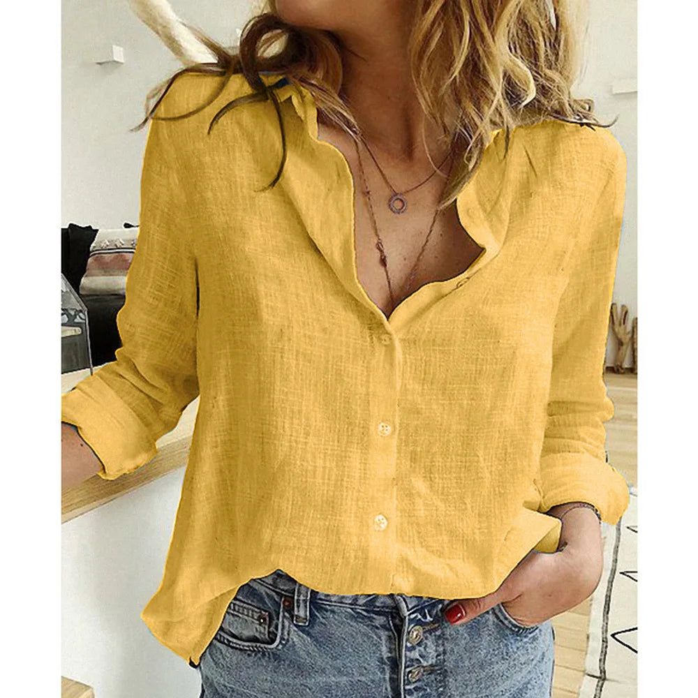 Chemisier Femme Womens Tops Fashion 2022 Summer Linen White Shirt Women Long Sleeve Blouse Korean Woman Clothes Roupas Femininas.