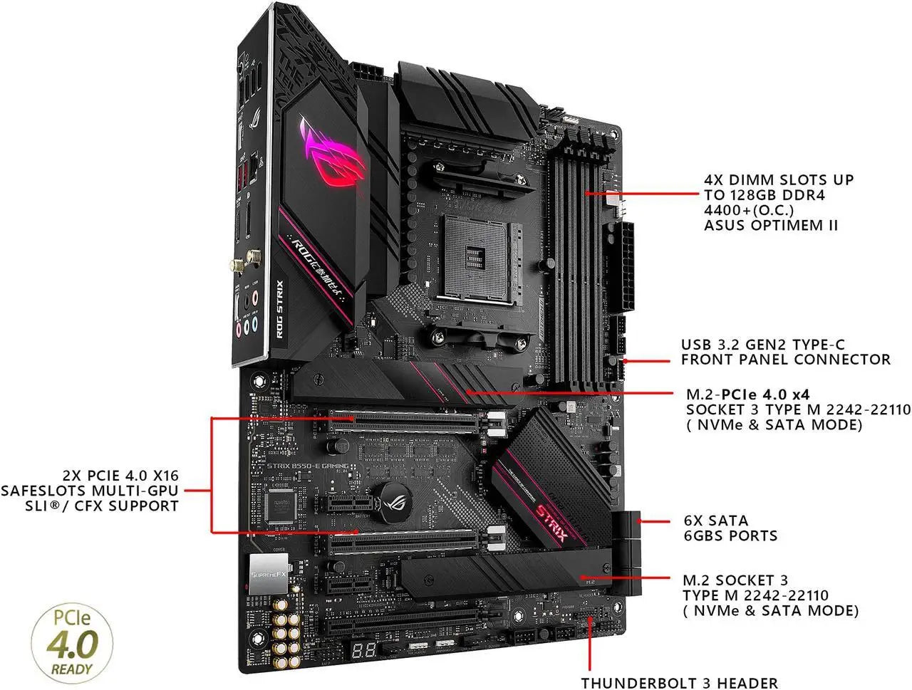 ASUS ROG STRIX B550-E GAMING Motherboard AMD B550 Socket AM4 DDR4 128GB support AMD Ryzen 5600 5700 3900 4500 4300 cpu M.2 SSD.