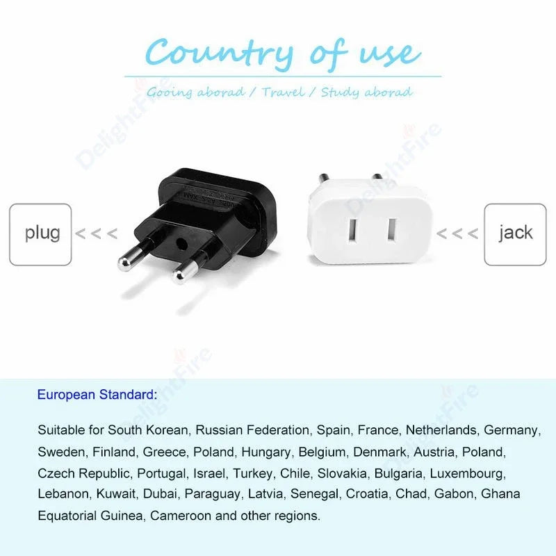 1 stücke Power Stecker Adapter UNS Zu EU Euro Europa Stecker Power Stecker Konverter Reise Adapter China CN zu EU Adapter steckdose.